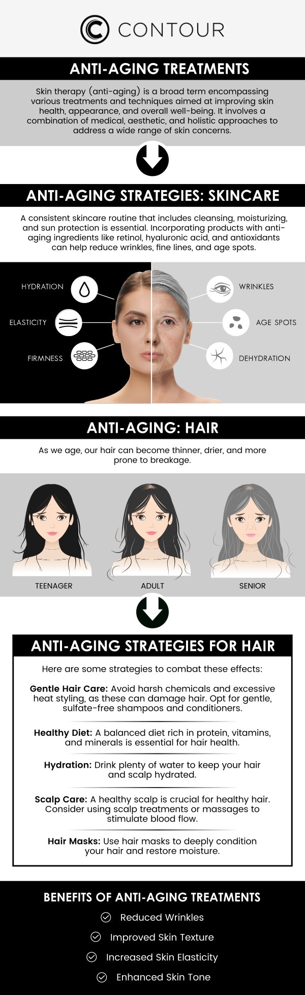 Anti-aging treatments are designed to rejuvenate and restore a youthful appearance by addressing common signs of aging, such as fine lines, wrinkles, and loss of skin elasticity. At Contour Medical Spa, our professional team provides personalized solutions that focus on enhancing the natural beauty of your skin, helping you achieve a smoother, firmer, and more radiant complexion. For more information, contact us today to learn more or request an appointment online. We are conveniently located at 18641 Devonshire Street Northridge, CA 91324. Anti-aging treatments are designed to rejuvenate and restore a youthful appearance by addressing common signs of aging, such as fine lines, wrinkles, and loss of skin elasticity. At Contour Medical Spa, our professional team provides personalized solutions that focus on enhancing the natural beauty of your skin, helping you achieve a smoother, firmer, and more radiant complexion. For more information, contact us today to learn more or request an appointment online. We are conveniently located at 18641 Devonshire Street Northridge, CA 91324.