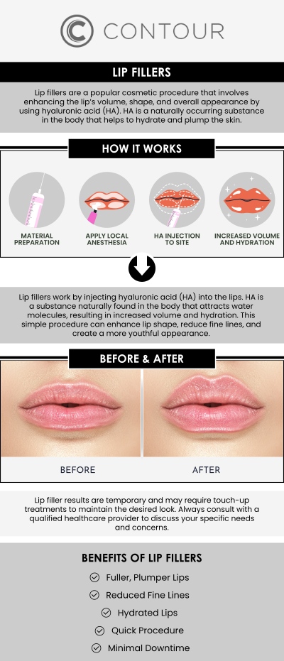At Contour Medical Spa, we offer professional lip filler treatments to enhance volume, shape, and symmetry. Our experienced team carefully customizes each session to achieve natural-looking results that complement your facial features. Using high-quality dermal fillers, we help clients achieve fuller, smoother lips while maintaining comfort and safety throughout the procedure. For more information, contact us today or request an appointment online. We are conveniently located at 18641 Devonshire Street, Northridge, CA 91324. At Contour Medical Spa, we offer professional lip filler treatments to enhance volume, shape, and symmetry. Our experienced team carefully customizes each session to achieve natural-looking results that complement your facial features. Using high-quality dermal fillers, we help clients achieve fuller, smoother lips while maintaining comfort and safety throughout the procedure. For more information, contact us today or request an appointment online. We are conveniently located at 18641 Devonshire Street, Northridge, CA 91324.